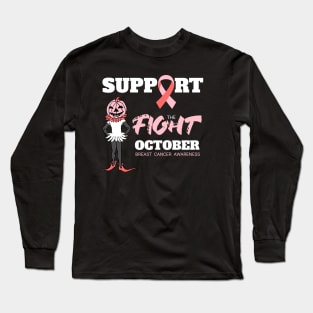 Support The Fight October Breast Cancer Awareness Long Sleeve T-Shirt